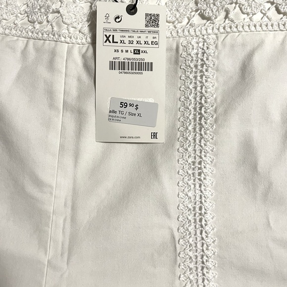 Pants - Zara white crotchet shorts NWT